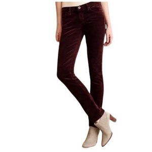 AG Stevie Slim Straight Corduroy Jeans - Chocolate Brown, size 26R
